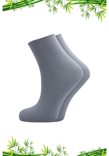 Bambu Kadın Çok Renkli Yarım Konç Diyabetik Şeker Çorabı Sıkmayan Çorap 6'lı Paket Çok Renkli