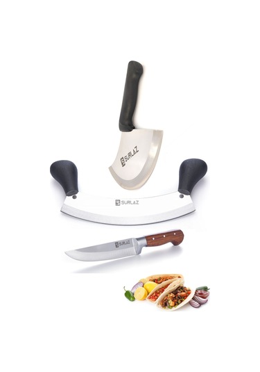 Zırh Bıçak Seti Kıyma Bıçağı Pide Kesici Börek Bıçağı Mutfak Bıçak Seti Ahşap - Siyah