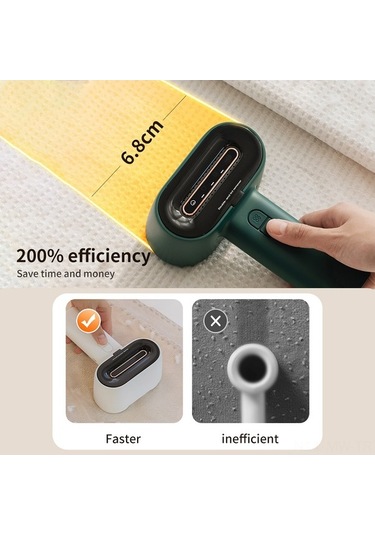 Novahub Usb Şarjlı Çift Başlı Kumaş Tüy Toplayıcı - 3 Hız Modlu, Mavi Işıklı Koyu Yeşil Toplama Makinesi Koyu Yeşil