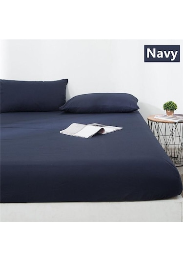 Lacivert Derin Cep Yatak Çarşaf Elastik Bantlı % 100% Su Geçirmez Yatak Portector Yatak Topper Kapak Hiçbir Yastık Kılıfı 90cmx200cmx30cm Yatak