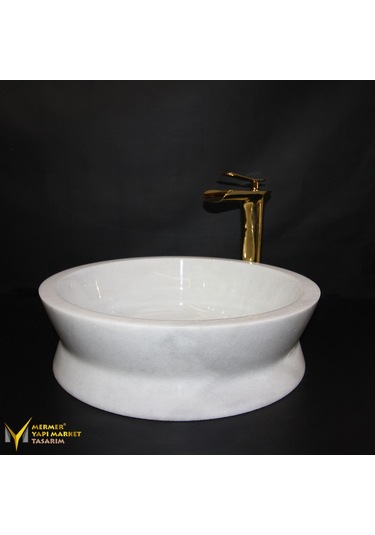 Muğla Beyaz Katlı Yuvarlak Lavabo