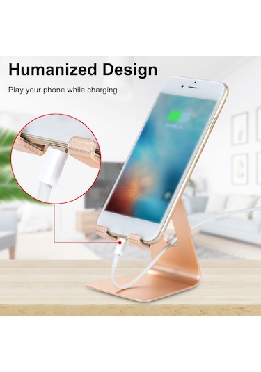 Xiyyadms Alüminyum Z4a Cep Telefonu Ve Tablet Dikey/ Yatay Ayarı 270 Döner Tahta/ Yatak Odası Stendi - Altın Altın