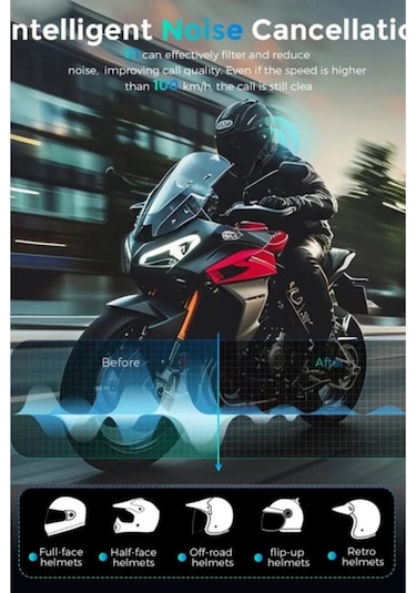 Bt68 1080p Geniş Açılı Kameralı Motosiklet Kask Kulaklığı 3000mah Bataryalı Bluetooth
