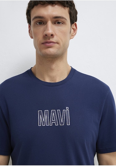Mavi - Mavi Logo Baskılı Lacivert Tişört 0613186-70758 Lacivert