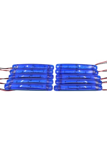 10 Adet Mavi Parmak Lamba 9 Led Su Geçirmez 12v 24v Emir