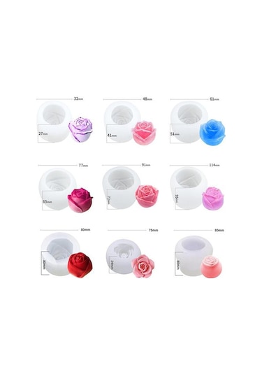 Gül Çiçek Silikon Kalıp Buz Küpü Fondan Çikolatalı Kek Takı Yapımı Aracı 3