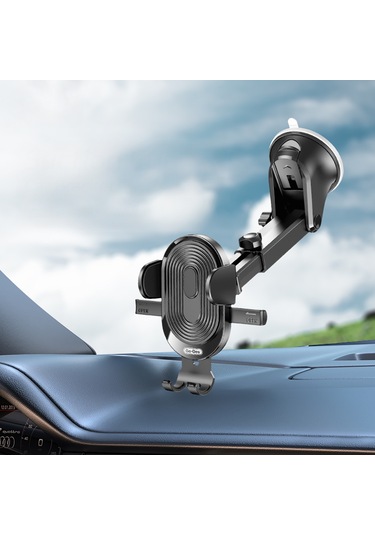 Go Des Gd-hd353 360 Derece Dönebilen Vakumlu Tasarım Araç İçi Telefon Tutucu Siyah Siyah