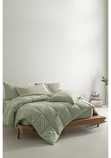 Puffy Mabel Çift Kişilik Comfort Uyku Seti - Defne Yeşil