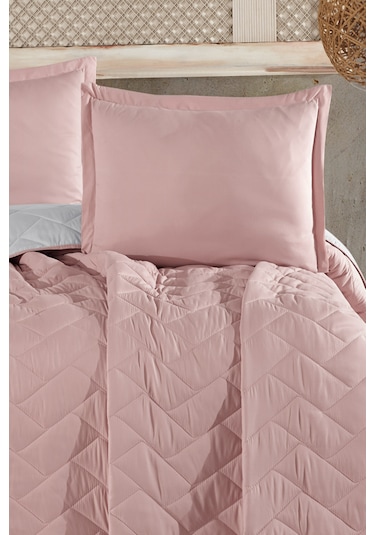 Microfiber Çift Kişilik Yatak Örtüsü Seti Aragon Pudra