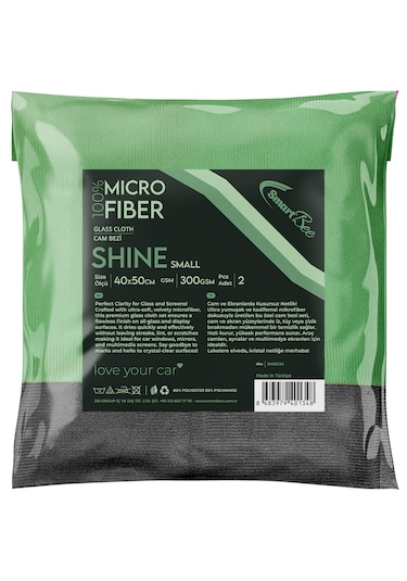 Smartbee Shıne 2 Li Mikrofiber Kalın Oto Cam Bezi 40 50 300gsm
