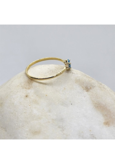 0,40 Ct Firuze Taşlı Tektaş 14 Ayar Altın Yüzük-Tektaş Altın Yüzü 552950077