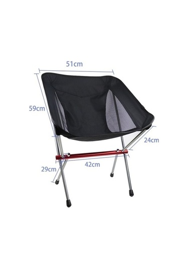 Ambition Teleskopik Destek Ayağı İle İyi Açık Katlanır Sandalye, Siyah