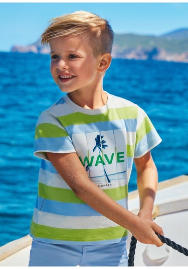 Mayoral Erkek Çocuk Çizgili Tshirt Yeşil