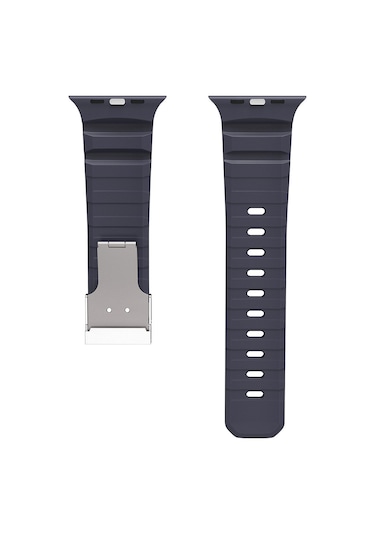 Apple Uyumlu Watch 42mm Zore Krd-145 Metal Tokalı Silikon Kordon