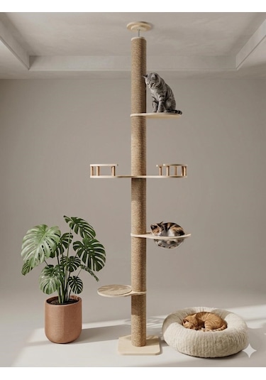 Zeyn Premium Lüx Kedi Kulesi Kedi Oyun Evi Kedi Tırmalama Kulesi
