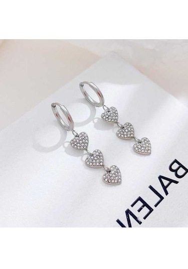 Novahub Yeni Beyaz Altın Titanyum Çelik Aşk Koşu Küpeler - Hafif Ve Moda Beyaz