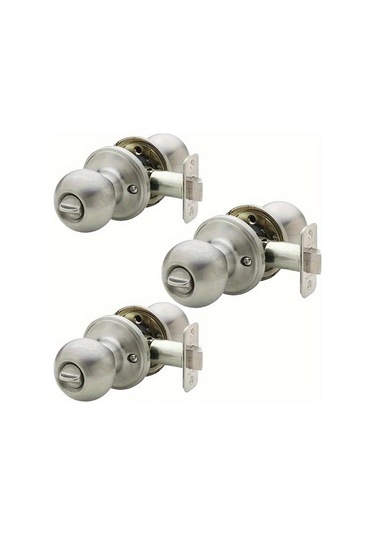 Willowhaven 3 Adet Nikel Yatak Odası Banyo Kapı Kilidi Kilit Seti Kilitlenebilir Kolay Kurulum