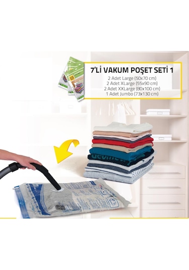 Magic Saver Bag Vakumlu Poşet Seti 7'li