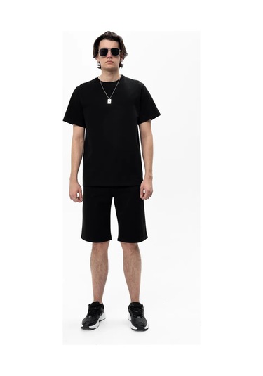 Tımına Pamuklu Spor Şort Ve Tişö 155815767 Siyah