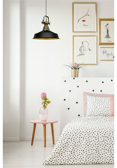 Asaletli Tekli Avize Yeni Eskitme Başlık Retro Sarkıt Lamba Restoran Salon Aydınlatma Siyah