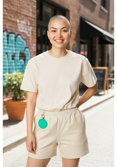 Karanlıkta Parlayan Fosforlu Zincirli Kolye Küpe Anahtarlık Seti 3'lü Set Yeşil