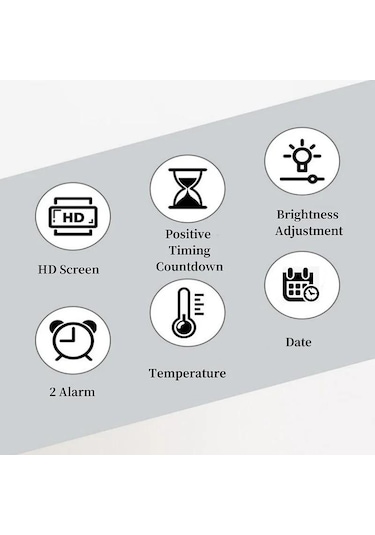 Turuncu 9" Büyük Dijital Sıcaklık Tarih Hafta Zamanlama Geri Sayım Işığa Duyarlı Masa Saati Led Çalar Saat