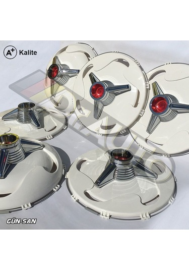 19.5 İnç Orta Boy Kırmızı Fırfırlı Jant Kapağı 6'lı Takım