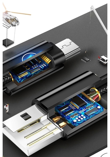 Abatech Micro-usb & Usb-a Data Ve Şarj Kablosu Beyaz