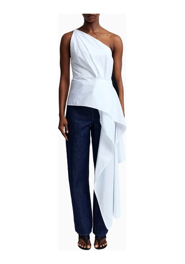 16arlington 16arlıngton Iolanda Top Asimetrik Poplin Bluz Beyaz