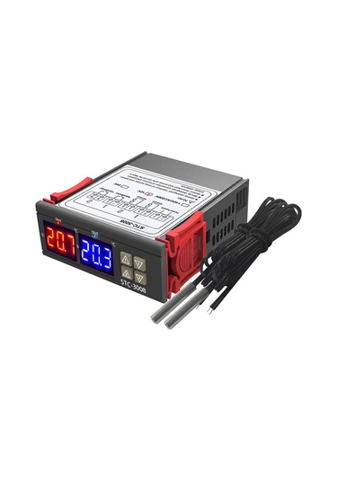 Geeroyoo Stc-3008 Çift Ekranlı Sıcaklık Kontrol Cihazı, Isıtma Soğutma Modlu, Geniş Kullanım Alanı, 12v