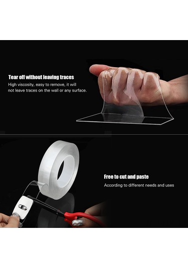 Padalink 30mm X 3m X 2mm Şeffaf Akrilik Nanoselüloz Bant - Yıkama Uygun, İz Kalmaz, Çift Taraflı Büyüleyici Tutuculuk