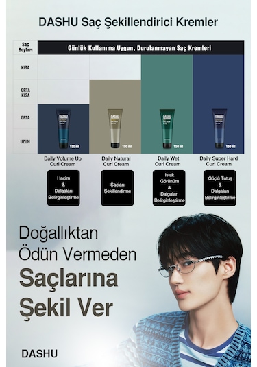 Dashu Daily Natural Curl Dalgaları Belirginleştiren Saç Şekillendirici Krem 150 ML