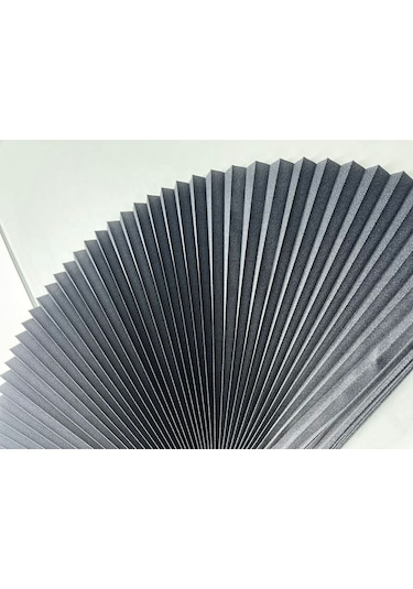 Plise Katlanır Cam Balkon Perdesi - Ofis Perdesi - Mutfak Perdesi - Salon Perdesi Antrasit Antrasit