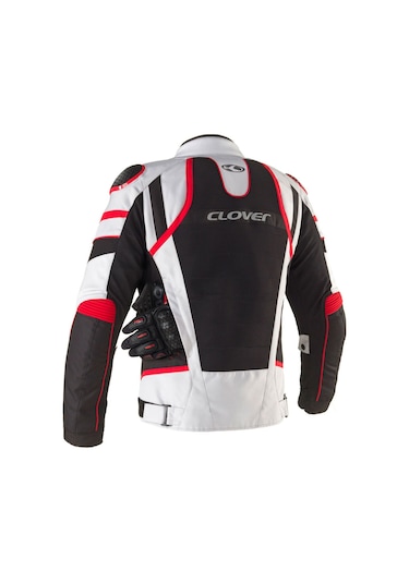 Clover Rainjet-3 Wp Korumalı Motosiklet Montu Gri Siyah Kırmızı