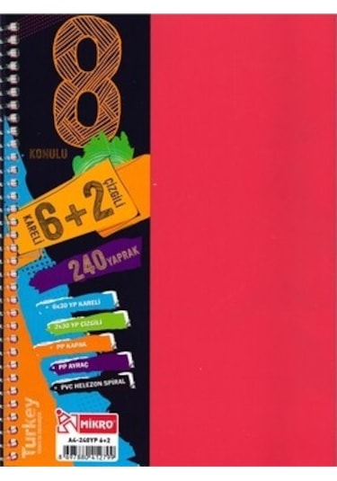 Mikro Ayraçlı Defter A-4 240 Yaprak 6+2 2 Adet