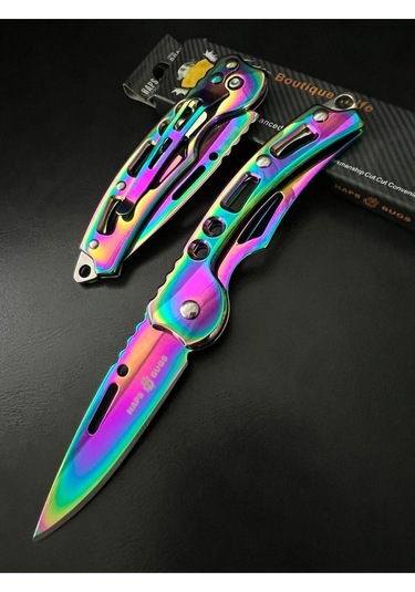 Kamp Outdoor Rainbow Çelik Çakı 14 CM Çok Renkli