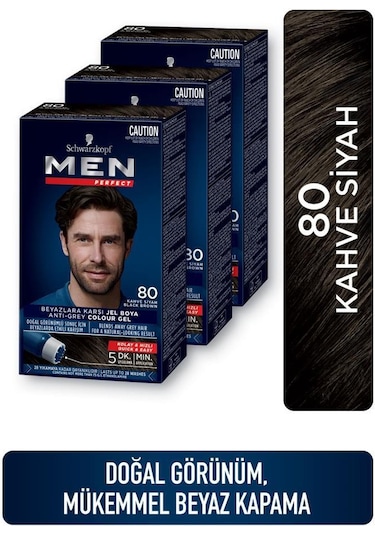 Men Perfect Saç Boyası 80 - Kahve Siyah X 3 Adet set-hnkl-2528-5084