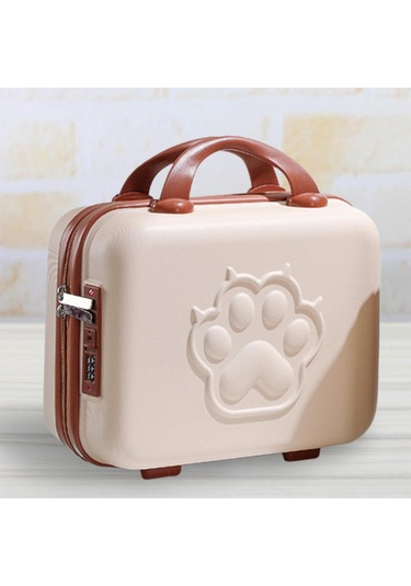 Homyl İş Için 14 Inç Küçük Saplı Şifre Kilitli Bavul Kılıfı Mini Bej