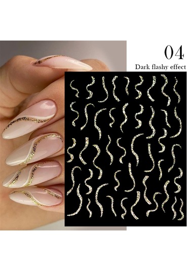 3d Reflektif Efekt Nail Art Sticker Model - 4 55881-4