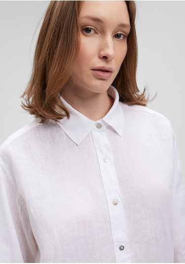 Mavi - Beyaz Keten Gömlek 1210747-620 Beyaz
