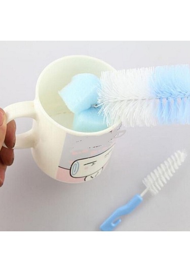 Sones 2 Set Bebek Emzik Süt Şişesi Bardak 360 Derece Sünger Temizleyici Emzik Fırçası, Rastgele Renk Teslimatı