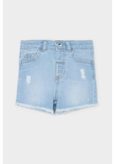DeFacto Kız Bebek Jean Şort B8152A525SMBE394 Mavi