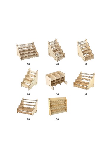 Padalink Ahşap Pigment Rafı - 28 Delikli 35mm Çap Boya Ve Fırça Organizasyonu - Kolay Montajlı Diğer