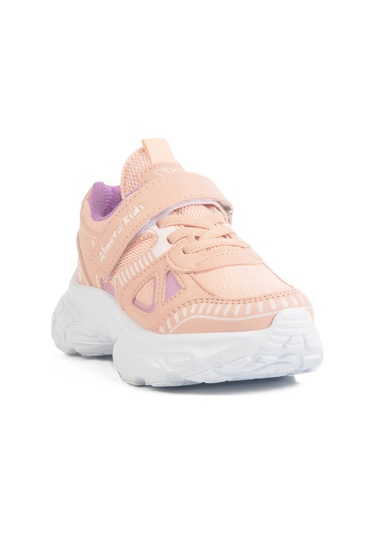 Pudra Cırtlı Fileli Kız Çocuk Spor Ayakkabı 1500 P Pudra-lila Pudra - Lila