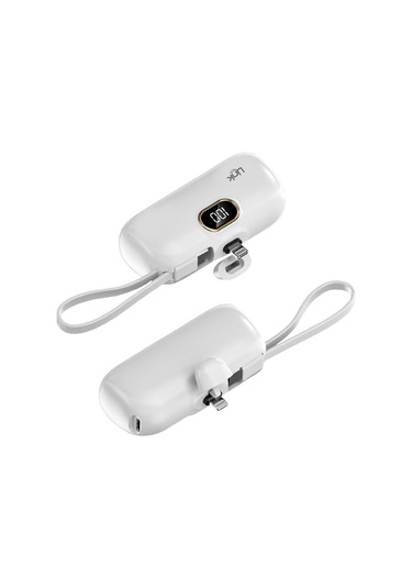 Linktech EP54 4800 Mah Lightning Dock Stant Type-c Kablolu Mini Powerbank Beyaz