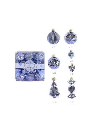 Karışık Ağaç Süsü Paketi 18li Lila