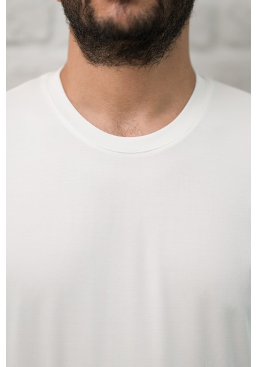 Paul Martin Slimfit Fit Bisiklet Yaka Rayon Kumaş Full Likralı T-shirt Beyaz