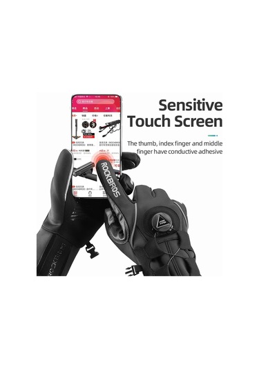 Rockbros S212bk Bir Çift Dokunmatik Ekran Yansıtıcı Bisiklet - Motosiklet Eldiveni