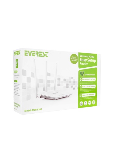 Everest Ewr-f303, 3port, 1 Wan, 300mbps, 2.4ghz Wifi, Masaüstü, Megabit, Wısp, Repeater, Router, Acc