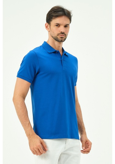 Classıc Pamuk Regular Comfort Erkek Polo Yaka Tişört Sax